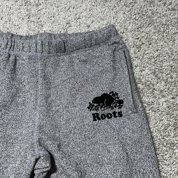 Roots Mens Sz M Heather Grey Jogger Pants With Zipper Pockets - Picture 9 of 9